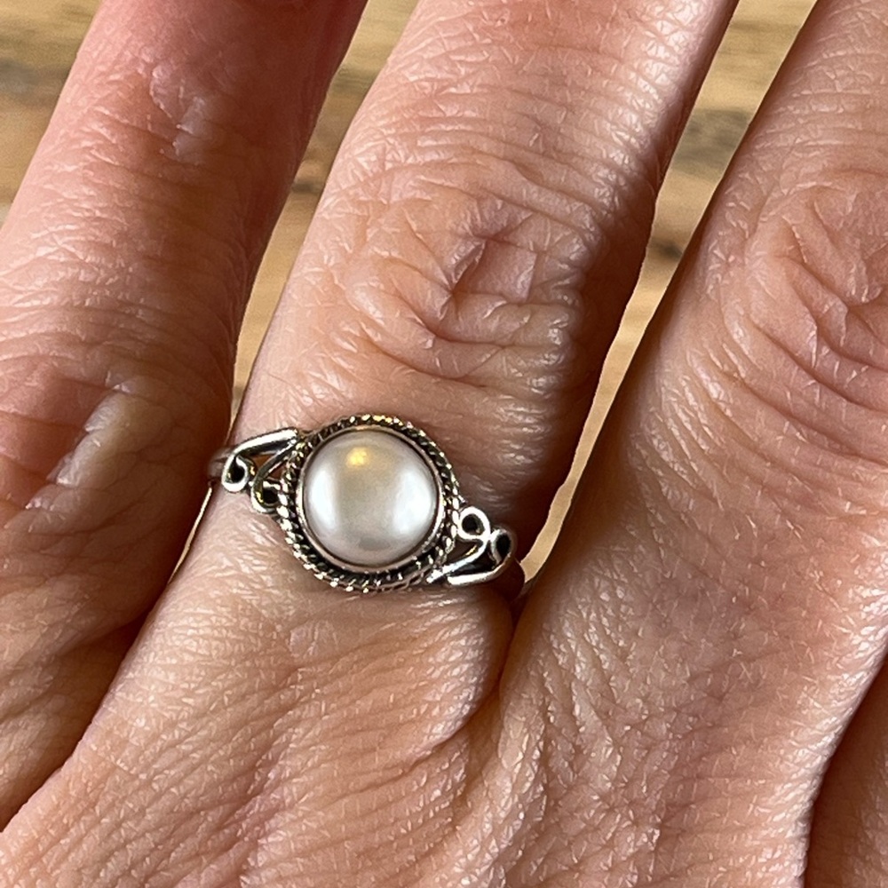 Solid Stamped 925 Sterling Silver Freshwater Pear… - image 6